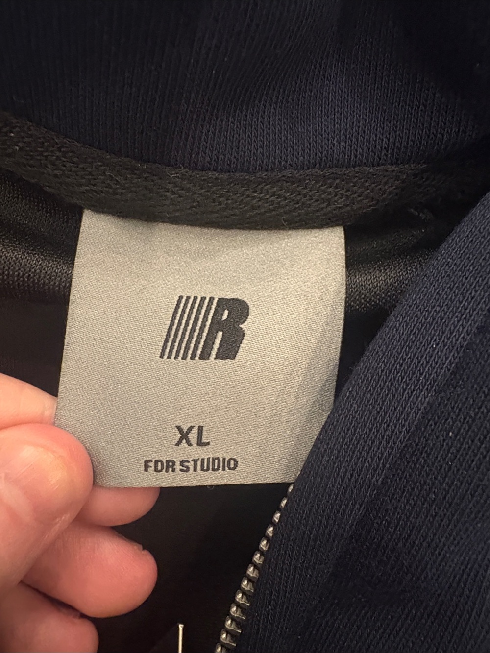 Men's Navy Full-Zip Hoodie with Small Chest Logo - Picture 5 of 5